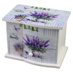 Cutie bijuterii muzicala, din lemn 14.5x10x11 cm, Lavender