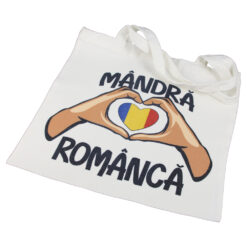 Sacosa textil "Mandra Romanca!", 40x40 CM