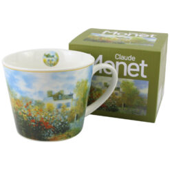 Cana portelan 600 ml, "The Garden at Argenteuil" de Claude Monet, in cutie decorativa