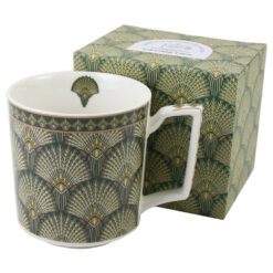 Cana din portelan 450 ml, "Verdigo" in cutie decorativa, Geometric