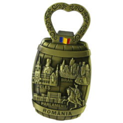 Alternative view of Magnet frigider cu desfacator, din metal 5x9 CM, Romania, Peles/Bran