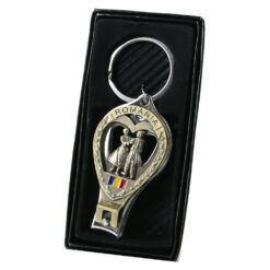 Breloc cu desfacator si unghiera, din metal 3.5x10 CM, Romania