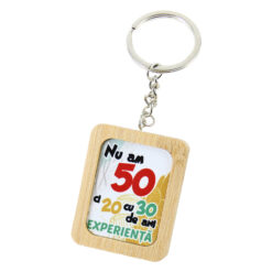 Breloc din bambus "Nu am 50...", 4x5 CM