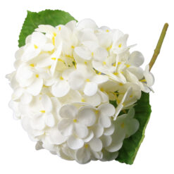 Fir de hortensie alba artificiala, 42 cm