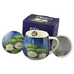 Cana portelan cu infuzor metalic si capac 430 ml, "Nenufars" de C. Monet, in cutie decorativa