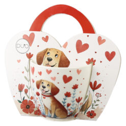 Alternative view of Cana portelan 460 ml, Catel cu inimioare, in ambalaj decorativ