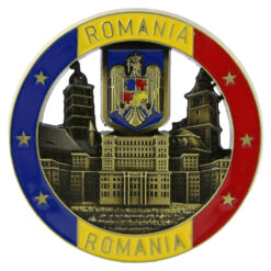 Magnet de frigider metalic 7 cm, Romania, stema Romaniei