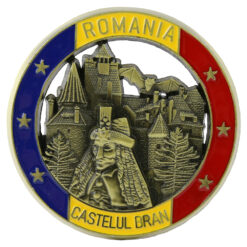 Magnet de frigider metalic 7 cm, Romania, Castelul Bran