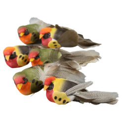 Set 6 pasari decorative cu clema 9 cm