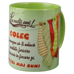 Alternative view of Cana ceramica "La multi ani! Coleg...esti cel mai bun!", 330 ml, cravate