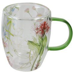 Cana de sticla cu perete dublu, 350 ml, "The colors of nature", in cutie decorativa