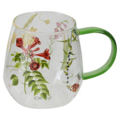 Cana de sticla cu perete dublu, 530 ml, "The colors of nature", in cutie decorativa