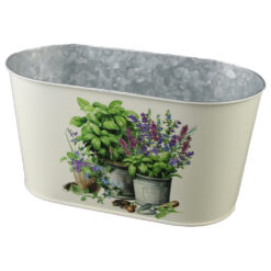 Ghiveci oval din metal 23 x 11.5 cm, Plante medicinale