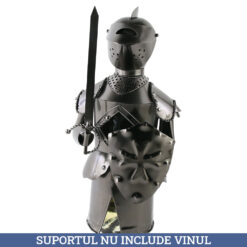 Suport sticla de vin, din metal - Cavaler Cruciat 16x32 cm