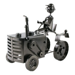 Alternative view of Suport sticla de vin, din metal - Tractorist 28 x 14 x 26 cm