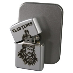 Alternative view of Bricheta metalica gravata "Vlad Tepes" 3.5 x 5.5 cm, argintiu