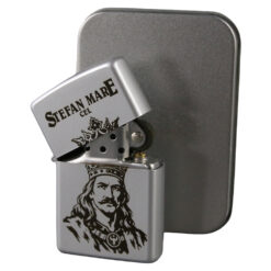 Alternative view of Bricheta metalica gravata "Stefan cel Mare" 3.5 x 5.5 cm, argintiu