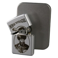 Alternative view of Bricheta metalica gravata "Mihai Viteazul" 3.5 x 5.5 cm, argintiu