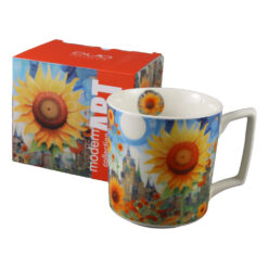 Cana din portelan 450 ml " Modern Sunflower" in cutie decorativa