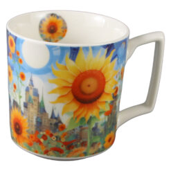 Alternative view of Cana din portelan 450 ml " Modern Sunflower" in cutie decorativa
