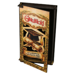 Alternative view of Caseta cadou absolvire din lemn pentru bani "Gratulalok!" 17.5 x 10 cm