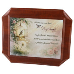 Placheta din lemn "Cea mai buna Profesoara..." 27 x 22 cm