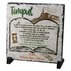 Placa ardezie "Timpul nu sta in loc...", 19 x 19 cm