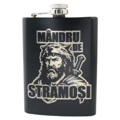 Plosca metalica gravata 220 ml "Mandru de Stramosi"