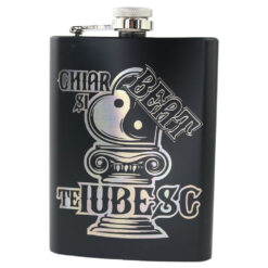 Plosca metalica gravata 220 ml "Chiar si beat te iubesc!"