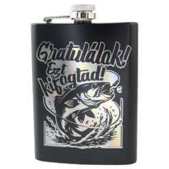 Plosca metalica gravata 220 ml "Gratulalok! Ezt kifogtad!"