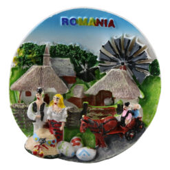 Alternative view of Magnet frigider din rasina "Romania" 6.5 cm, Scena traditionala