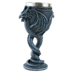 Pocal din metal si rasina Dragon 8 x 18 cm