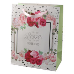 Punga cadou din hartie 18 x 23 cm "A true Love story never ends"