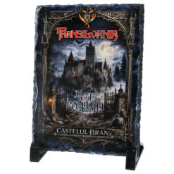 Placa ardezie "Castelul Bran - Valoriile Romaniei" 14 x 19 cm