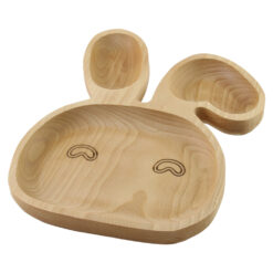 Platou din lemn cu 3 compartimente Iepuras 25 x 29 cm