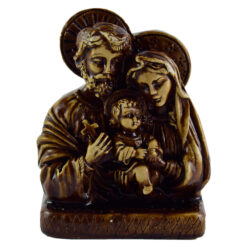 Statueta din ipsos Sfanta Familie 10 x 6 x 14 cm, maro