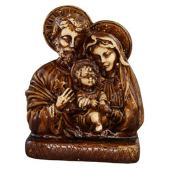 Statueta din ipsos Sfanta Familie 10 x 6 x 14 cm, maro