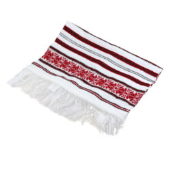 Stergar artizanal traditional 80x40 CM Alb/Rosu/Negru