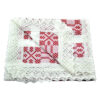 Fata de masa artizanat 75x45 CM Alb/Rosu, 80 % bbc, 20 % acril