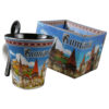 Cana din ceramica cu lingurita "Romania" 90 ml castele / Vlad Tepes, cu cutie decorativa