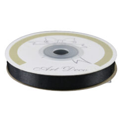 Rola panglica satin Negru 10 mm x 25 m, Art Deco