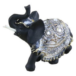 Figurina elefant din rasina aurie 12x10 CM, Negru