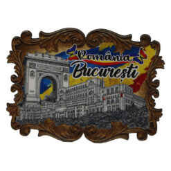 Magnet de frigider din placaj "Romania" 8 x 6 cm - Castele & Dracula