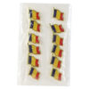 Set 12 insigne rotunde cu steagul Romaniei, 2 CM, din metal