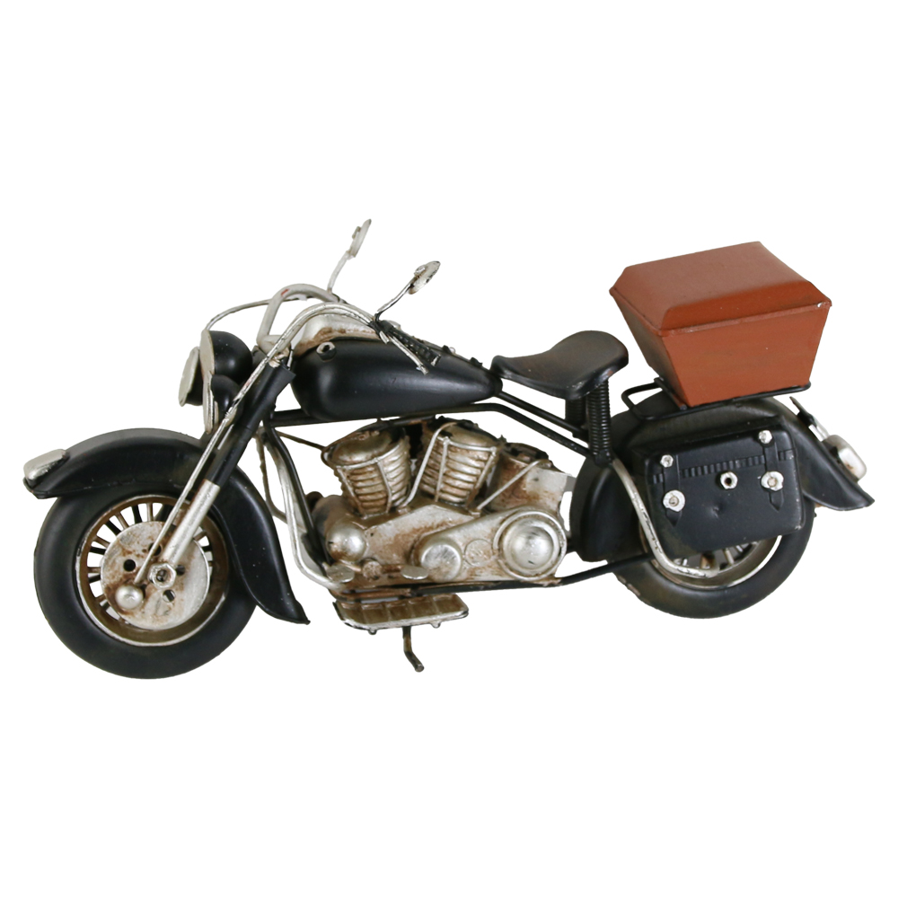 Motocicleta decorativa retro, din metal 27x7x13 CM - imagine 2