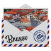Magnet frigider din lemn "Romania" 9x8 CM, Brasov, plic