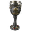 Pocal din metal si rasina Cavaler 8x18 CM, cu margele rosii