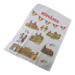 Prosop de bucatarie suvenir Romania 43 x 62 cm - Castele & Orase