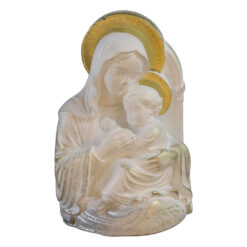 Alternative view of Statueta din ipsos Sfanta Maria cu Pruncul 6.5 x 10 cm auriu / alb