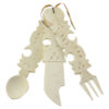 Set tacamuri traditionale sculptate din lemn natur, 23 cm
